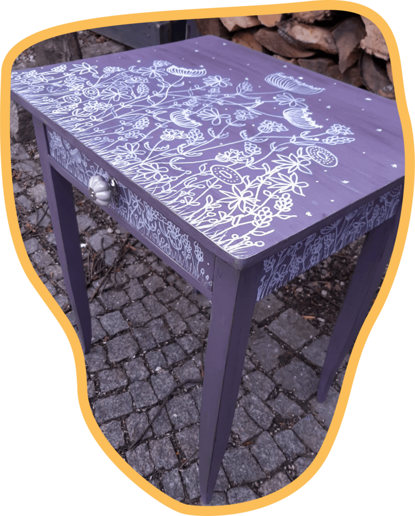 Malowanie łąki na meblach tutorial