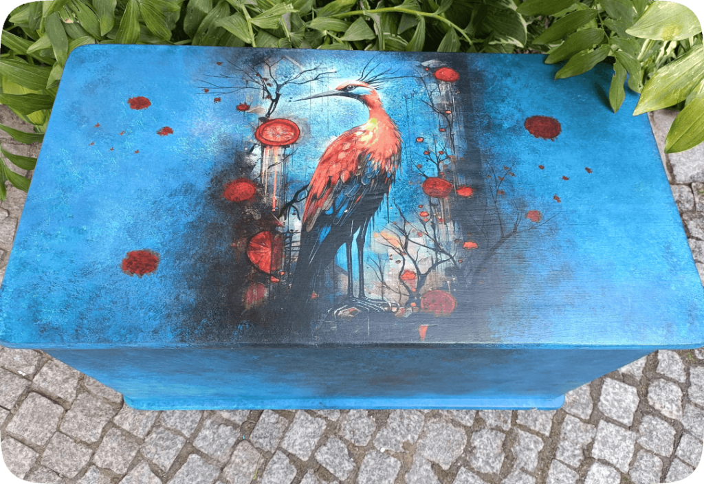 Kurs malowania i stylizacji mebli online - transfer grafik na meble